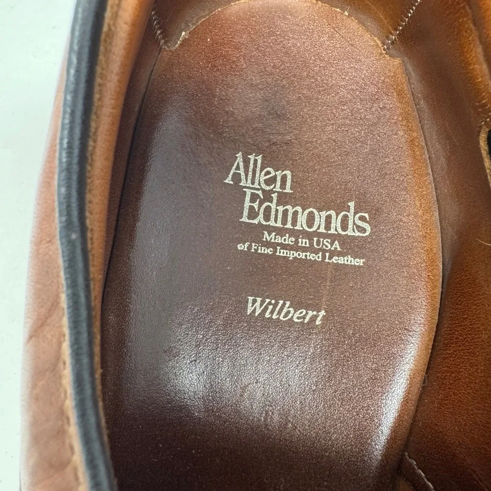 Allen Edmonds Wilbert Brown Leather Split Toe Derby Shoes Mens 11.5 B 1951
